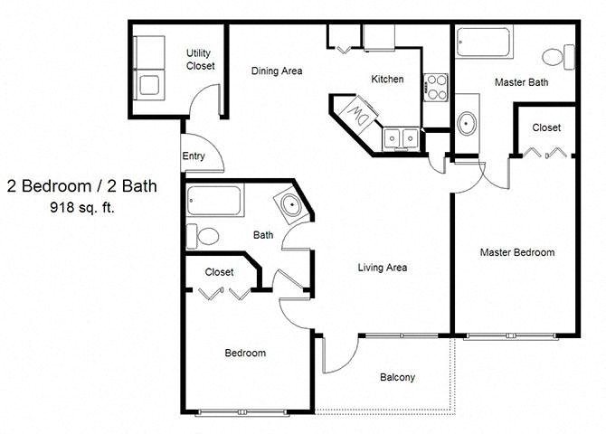 2 Bedroom Floor Plan